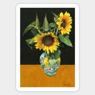 Sunflowers On Gold Sticker